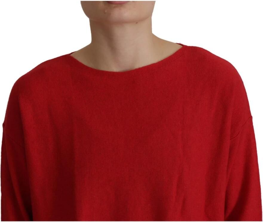 Dolce & Gabbana Rode Wol Gebreide Ronde Hals Trui Red Dames