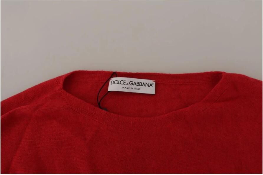 Dolce & Gabbana Rode Wol Gebreide Ronde Hals Trui Red Dames - Foto 2