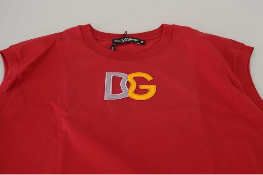Dolce & Gabbana Rode Katoenen DG Logo Tank Top T-shirt Red Dames - Foto 2