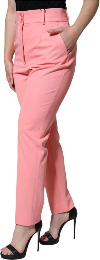Dolce & Gabbana Rose Pink High Waist Tapered Pants Pink Dames - Foto 3