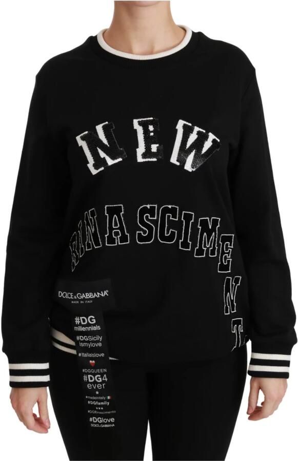 D&G Sweater D&G Dolce Gabbana Rinascimento Sweatshirt Zwart Lange Mouw - Foto 2