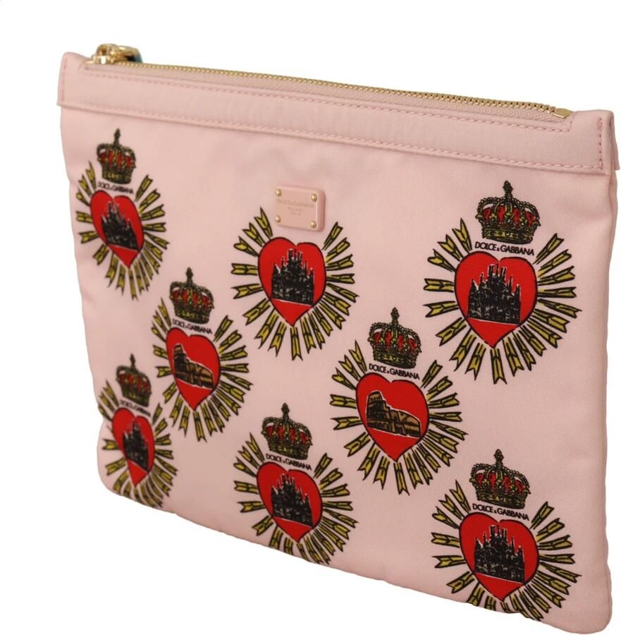 Dolce & Gabbana Koppeling roze d; g logo devotion hart nylon zak portemonnee Roze Dames