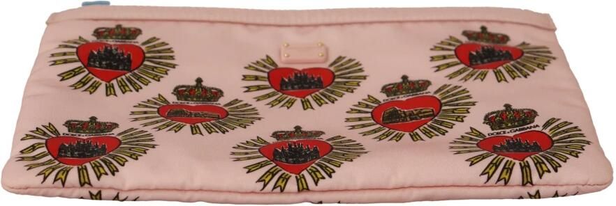 Dolce & Gabbana Koppeling roze d; g logo devotion hart nylon zak portemonnee Roze Dames - Foto 3