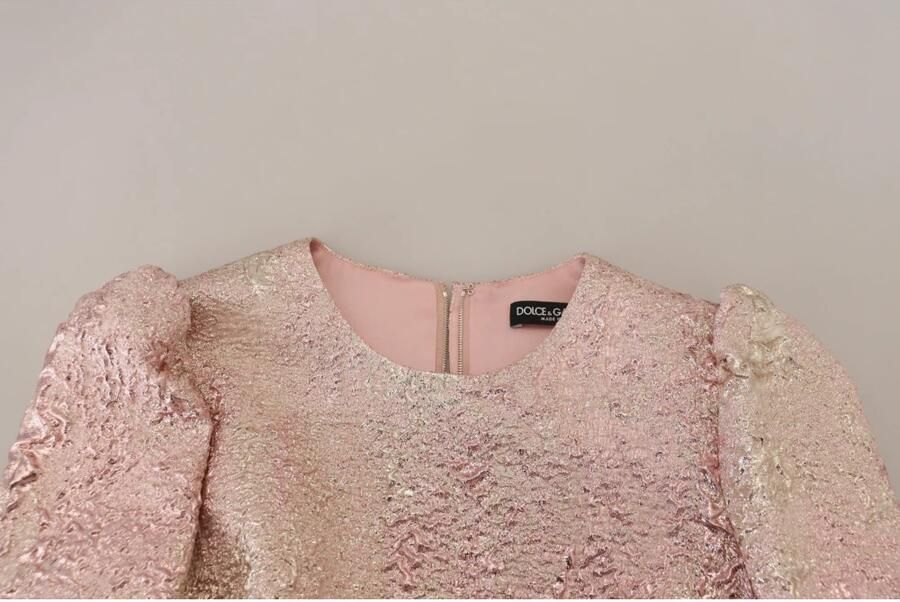 Dolce & Gabbana Roze Jacquard Sheath Midi Jurk Pink Dames - Foto 5