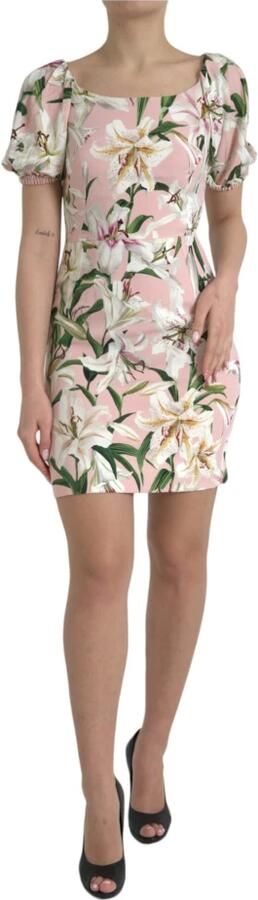 Dolce & Gabbana Roze Lelieprint Sheath Jurk Multicolor Dames - Foto 6