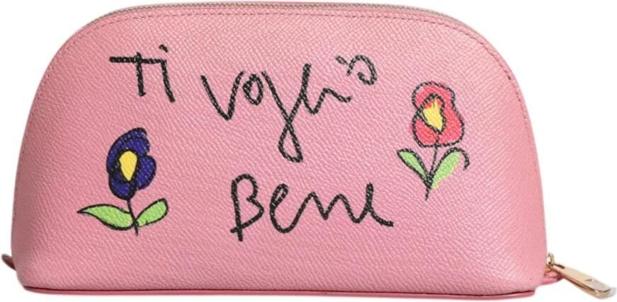 Dolce & Gabbana Roze Leren Ritsportemonnee met Logo Pink Dames - Foto 3