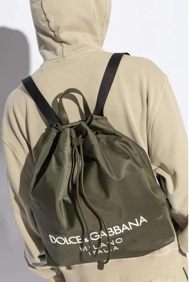 D&G Tas D&G Nylon rugzak met leren trekkoord en verstelbare schouderbanden - Foto 4