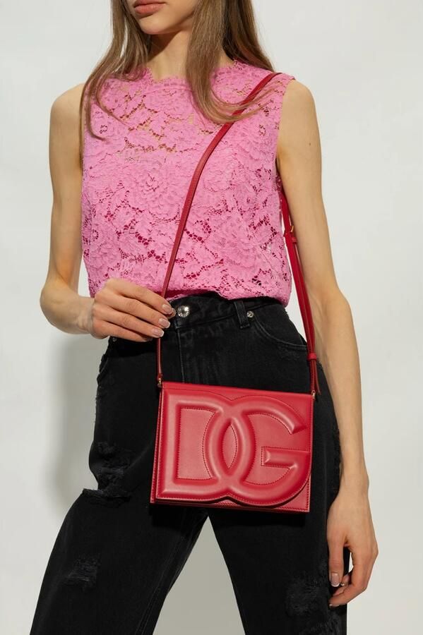 D&G Schoudertas D&G Kalfsleren schoudertas met Maxi-logo en magnetische flap - Foto 4