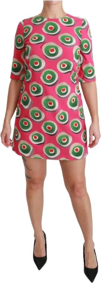 Dolce & Gabbana Prachtige Shift Mini Jurk met Cupcake Print Pink Dames - Foto 6