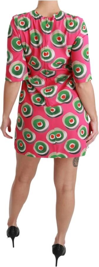 Dolce & Gabbana Prachtige Shift Mini Jurk met Cupcake Print Pink Dames - Foto 4
