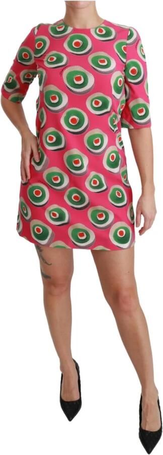 Dolce & Gabbana Prachtige Shift Mini Jurk met Cupcake Print Pink Dames - Foto 5