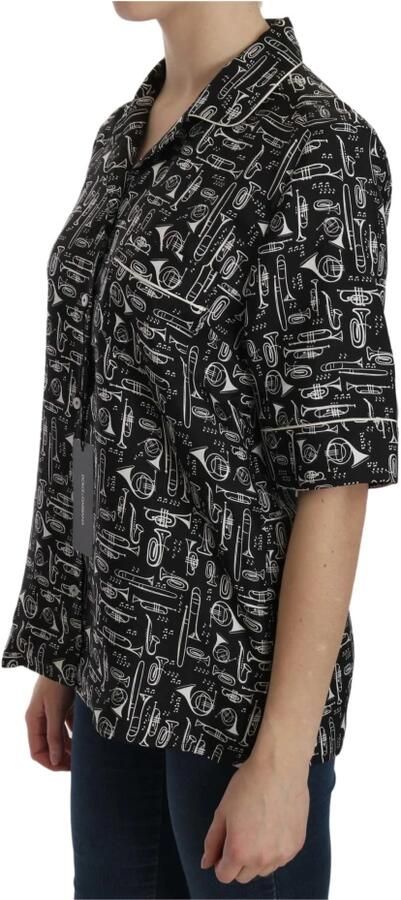 Dolce & Gabbana Zijden Blouse Stijlvol en Comfortabel Damesoverhemd Black Dames - Foto 3