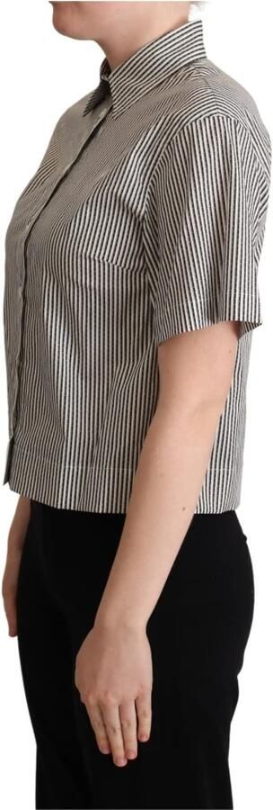 Dolce & Gabbana Gestreept Katoenen Overhemd Authentiek Italiaans Ontwerp Gray Dames - Foto 2