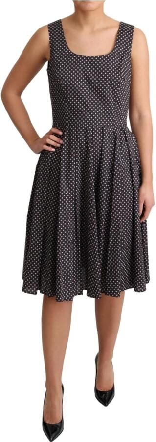 Dolce & Gabbana Zomerse Dagjurk Blauwe Polkadot A-Lijn Jurk Black Dames - Foto 2