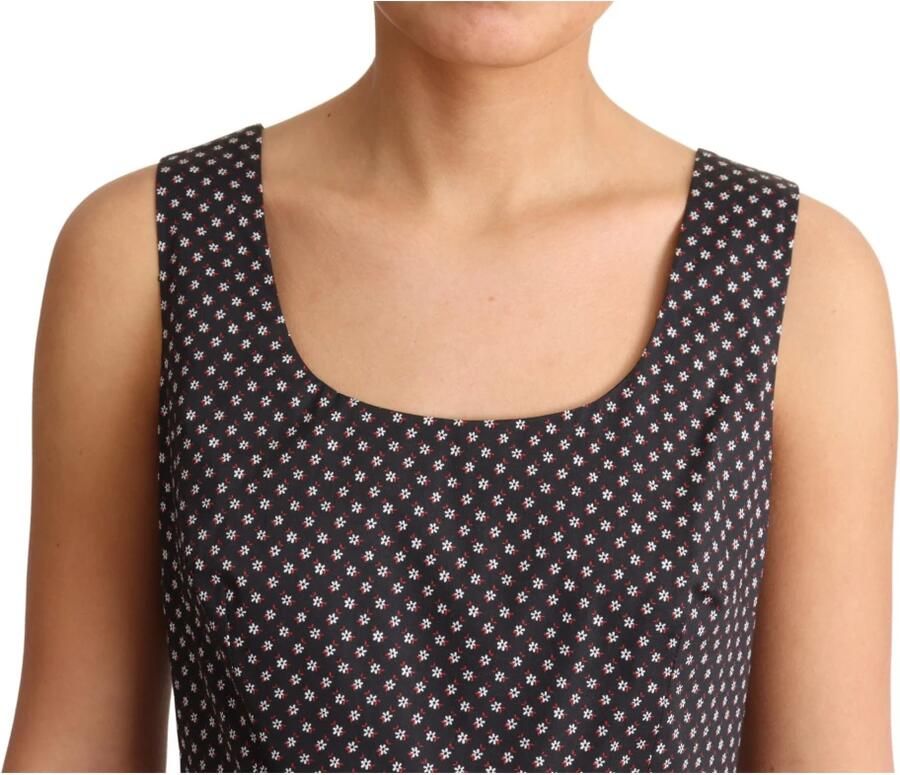 Dolce & Gabbana Zomerse Dagjurk Blauwe Polkadot A-Lijn Jurk Black Dames
