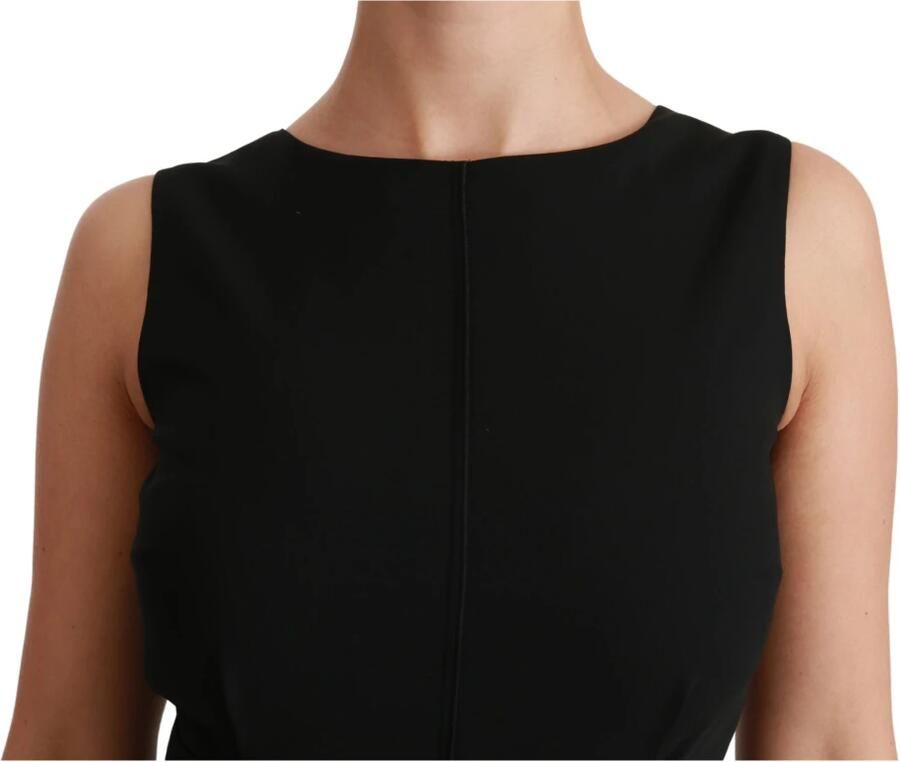 Dolce & Gabbana Black Sheath Stretch Formal Dress Zwart Dames