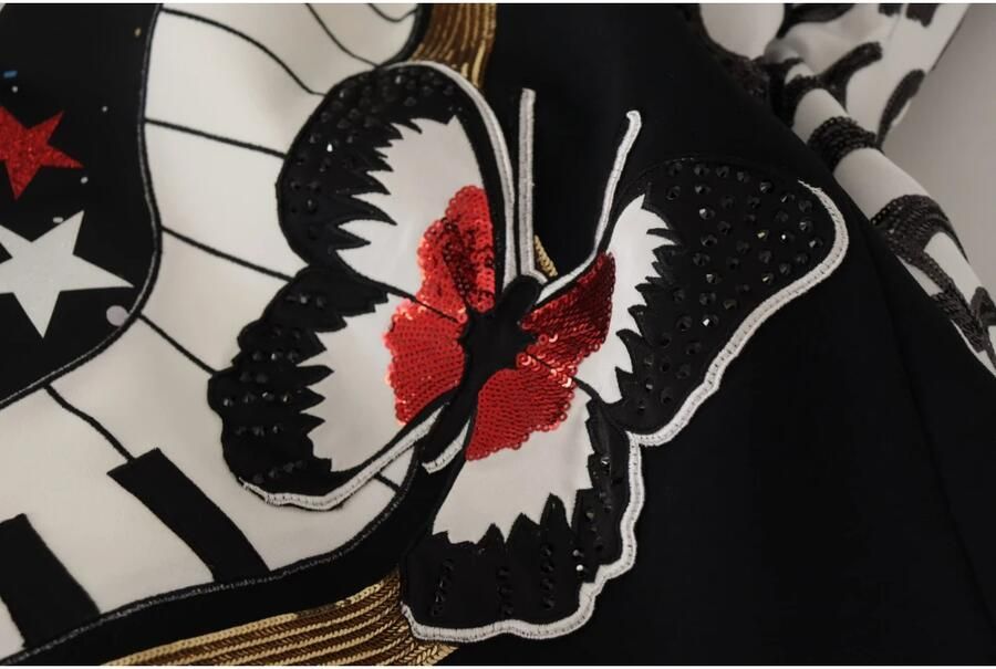 Dolce & Gabbana Zwarte A-lijn rok met hoge taille en versiering Multicolor Dames