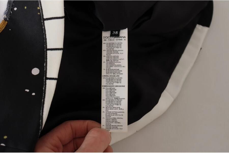 Dolce & Gabbana Zwarte A-lijn rok met hoge taille en versiering Multicolor Dames - Foto 5