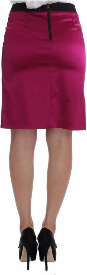 Dolce & Gabbana Zwart Roze Katoenen Stretchrok Black Dames - Foto 2