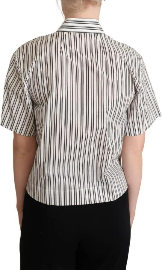 Dolce & Gabbana Gestreept Overhemd met Kraag Authentiek Katoen Stijlvol Ontwerp Gray Dames - Foto 5