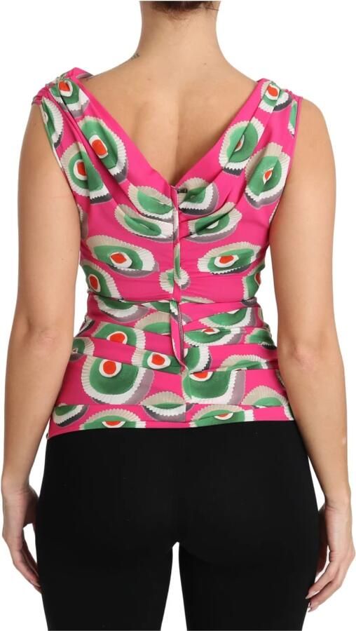 Dolce & Gabbana Roze Zijden Siciliaanse Taart Top Multicolor Dames - Foto 2