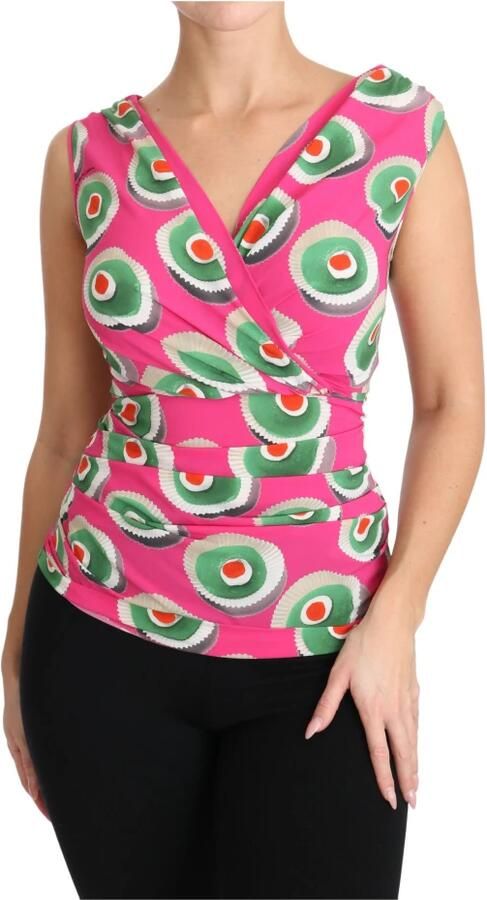 Dolce & Gabbana Roze Zijden Siciliaanse Taart Top Multicolor Dames - Foto 3