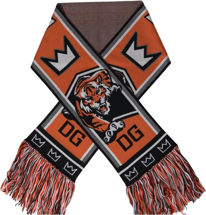 Dolce & Gabbana Luxe Multicolor Wol-Kasjmier Sjaal Multicolor Dames