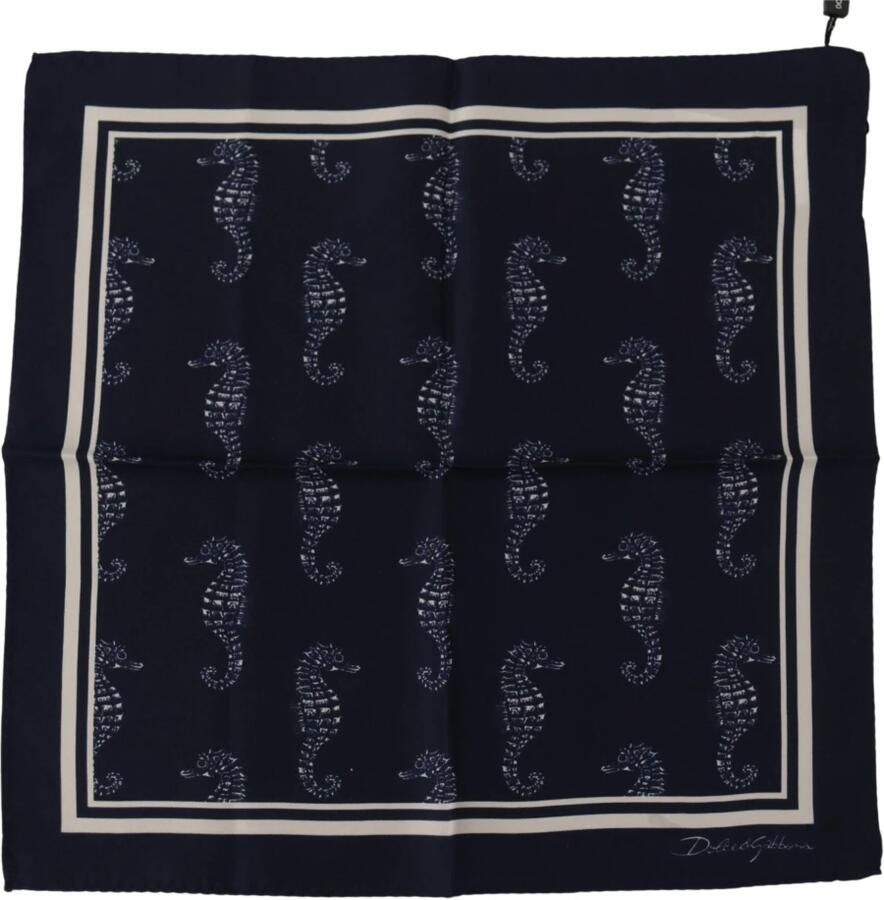 Dolce & Gabbana Blauw Seahorse Print Zijden Sjaal Multicolor Heren - Foto 3
