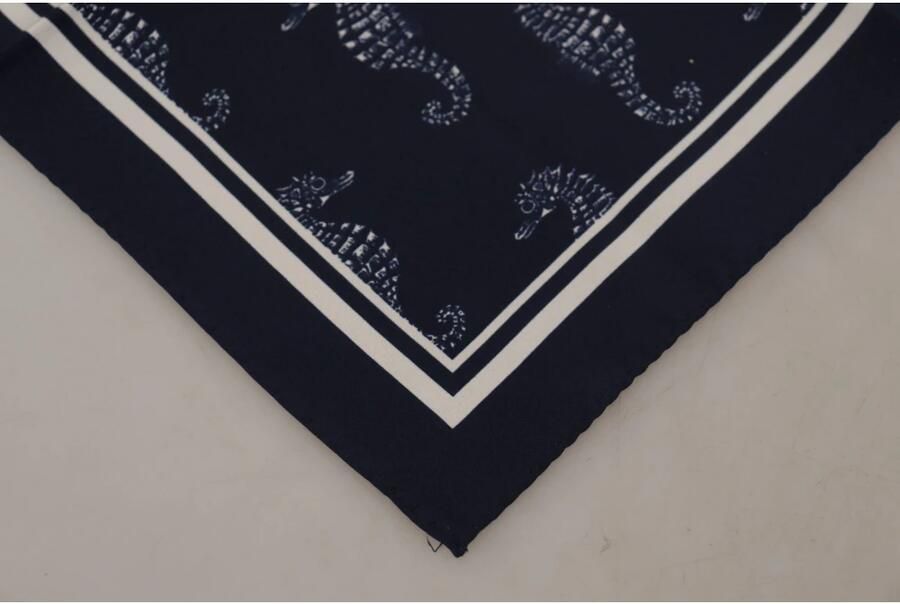 Dolce & Gabbana Blauw Seahorse Print Zijden Sjaal Multicolor Heren - Foto 2