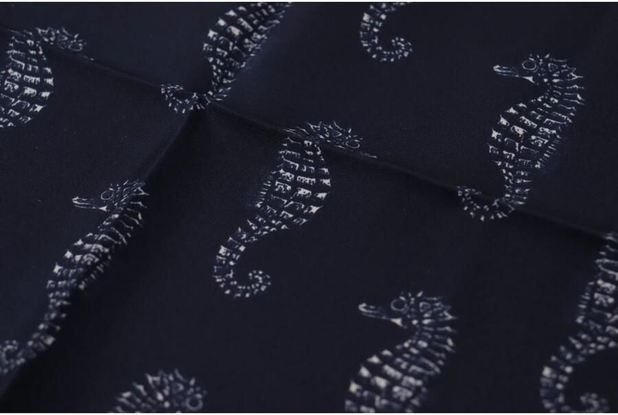 Dolce & Gabbana Blauw Seahorse Print Zijden Sjaal Multicolor Heren