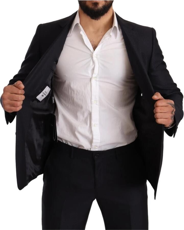 Dolce & Gabbana Blauw patroon Martini Slim FIT 2-delig pak Blue Heren