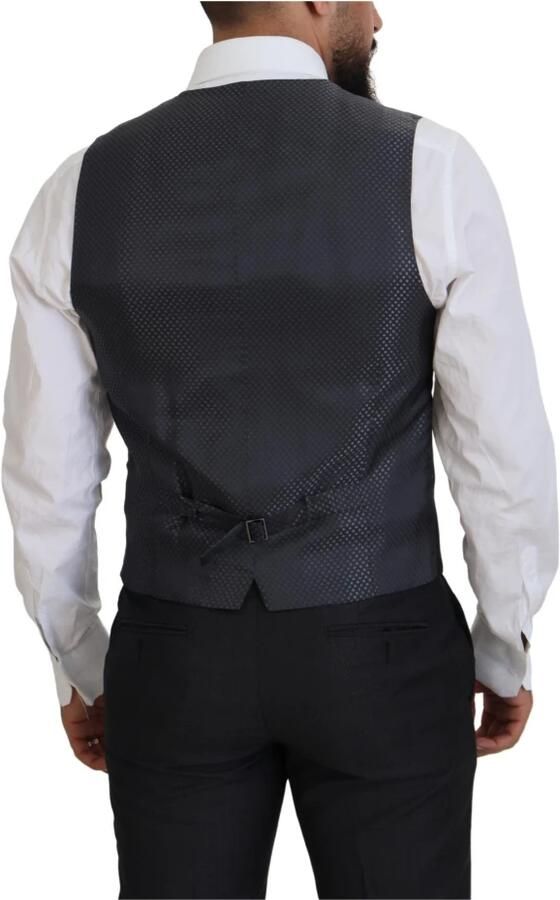 Dolce & Gabbana Zwart Virgin Wool Formeel 3-delig Pak Klassieke Elegantie Black Heren - Foto 7