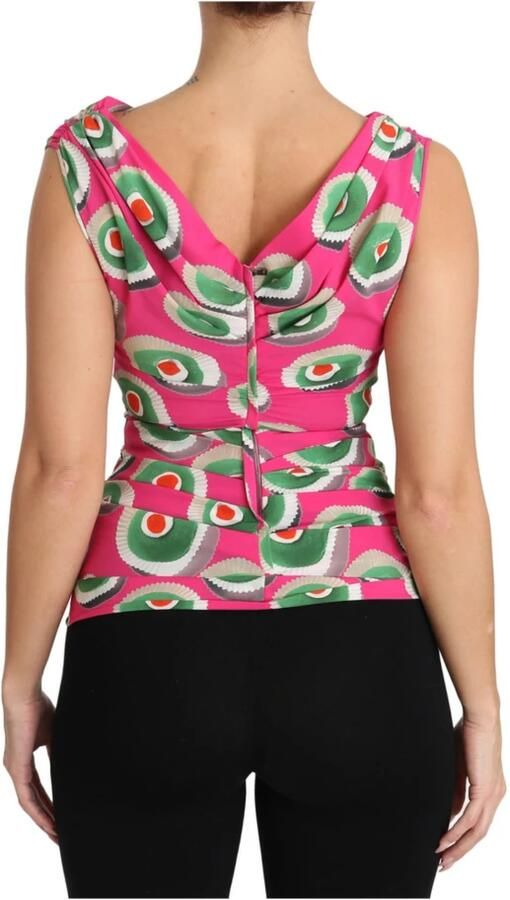 Dolce & Gabbana Roze Zijden Siciliaanse Taart Top Multicolor Dames - Foto 2