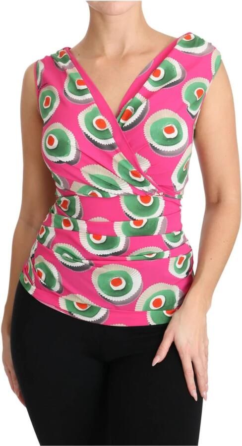 Dolce & Gabbana Roze Zijden Siciliaanse Taart Top Multicolor Dames - Foto 4