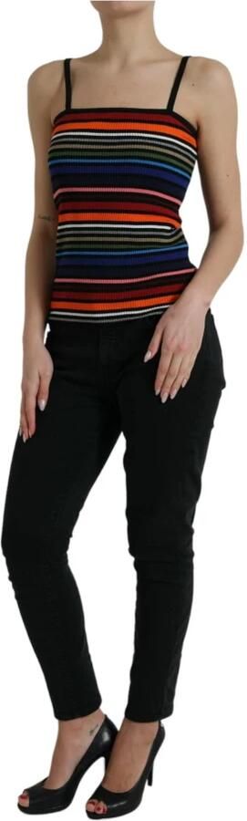 D&G Overhemd D&G Veelkleurig gestreept gebreid tanktop TSH84802 - Foto 4