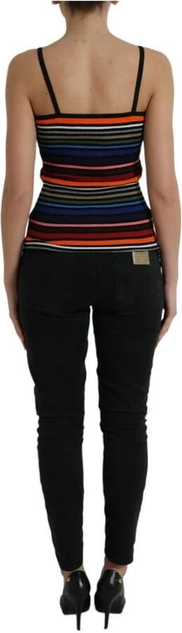 D&G Overhemd D&G Veelkleurig gestreept gebreid tanktop TSH84802 - Foto 5