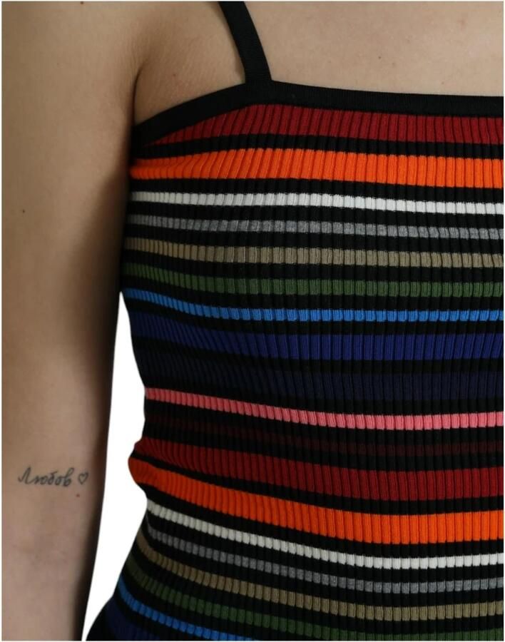 D&G Overhemd D&G Veelkleurig gestreept gebreid tanktop TSH84802 - Foto 3