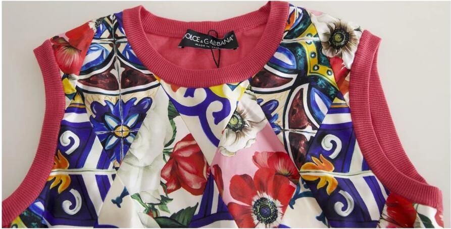 Dolce & Gabbana Multicolor Bloemen Crew Neck Tank Top Multicolor Dames - Foto 4