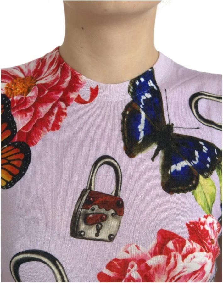 Dolce & Gabbana Bloemen vlinder tanktop kasjmier zijde Multicolor Dames - Foto 2