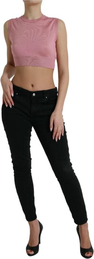 D&G Overhemd D&G Geribbelde gebreide mouwloze crop top - Foto 4