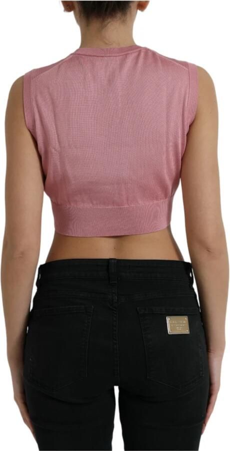 D&G Overhemd D&G Geribbelde gebreide mouwloze crop top - Foto 3