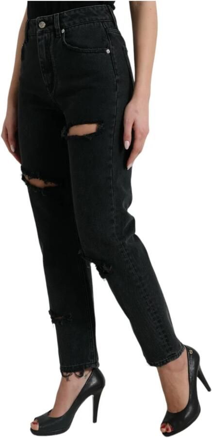 Dolce & Gabbana Elegante Zwarte High-Waisted Stretch Jeans Black - Foto 7