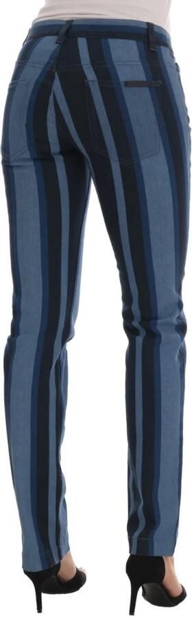 Dolce & Gabbana Blauwe Gestreepte Katoenen Jeans Slim Fit Blauw Dames - Foto 8