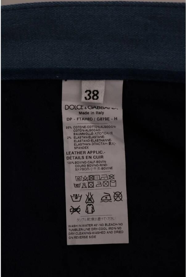Dolce & Gabbana Blauwe Gestreepte Katoenen Jeans Slim Fit Blauw Dames - Foto 2