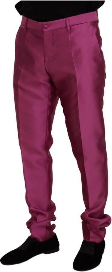 Dolce & Gabbana Roze Zijden Slim Fit Jurkbroek Pink Heren - Foto 4