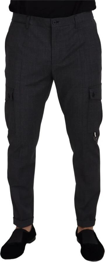 Dolce & Gabbana Grijze Geruite Stretch Cargo Broek Gray Heren - Foto 8