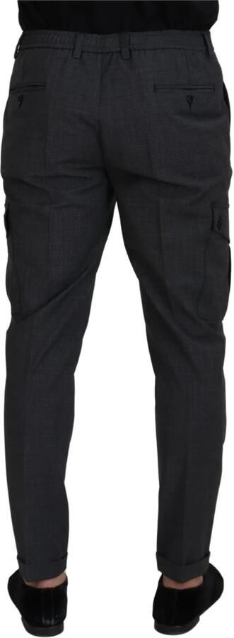 Dolce & Gabbana Grijze Geruite Stretch Cargo Broek Gray Heren - Foto 7