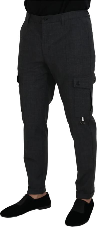 Dolce & Gabbana Grijze Geruite Stretch Cargo Broek Gray Heren - Foto 6