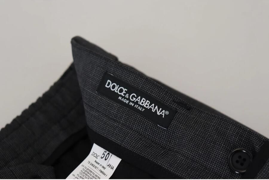Dolce & Gabbana Grijze Geruite Stretch Cargo Broek Gray Heren - Foto 3
