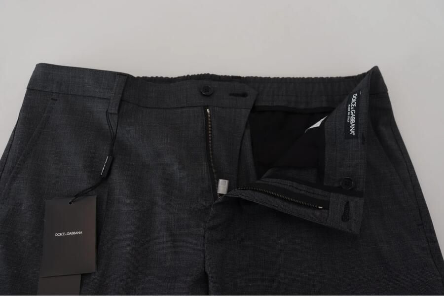 Dolce & Gabbana Grijze Geruite Stretch Cargo Broek Gray Heren - Foto 4